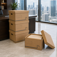 Boîtes en carton ondulé écologiques faites à la main FUJU pour le rangement de documents de bureau - Forme et logo personnalisables, impression tendance