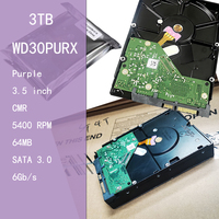 Disque dur interne WD30PURX Purple 3,5 pouces 3 To 64 Mo 5400 tr/min SATA 6 Gb/s pour système de surveillance NVR DVR 24/7