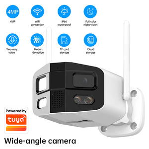 Caméra WiFi <span class=keywords><strong>KERUI</strong></span> 4MP réelle compatible <span class=keywords><strong>Tuya</strong></span> 180° °   Caméra de surveillance domestique à double objectif grand angle avec détection humaine - Product Image 1
