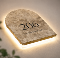 Plaque de numéro de maison en acrylique 3D avec éclairage pour immeuble, maison, hôtel