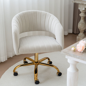 Sillón Ergonómico Giratorio Moderno de Terciopelo para Hogar, Oficina, Dormitorio, Apartamento, Silla de Descanso con Altura Ajustable - Product Image 2