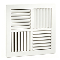 Diffuseur de plafond carré en aluminium CDSD à 4 voies avec finition thermolaquée et noyau amovible pour la climatisation des bureaux