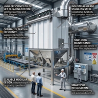 Système de filtration de poussière industrielle haute performance pour l'usine de transformation des céréales, collecteur de poussière en sac pour usine d'aliments pour animaux