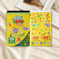Livre d'autocollants animaux de la jungle sous la canopée, 298 pièces, autocollants mignons d'animaux sauvages tropicaux pour enfants, fournitures de bricolage et de scrapbooking