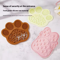 Gamelle anti-éclaboussures pliable et durable en gel de silice écologique pour chiens – Tapis à lécher à motif uni et design étanche