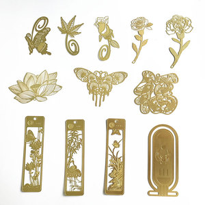 Marque-page rectangulaire en acier inoxydable brossé jaune personnalisé nouveau signet prix cadeau <span class=keywords><strong>règle</strong></span> en métal signet - Product Image 1