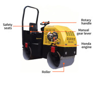 Compacteur vibrant routier de pointe, rouleau compresseur autoporté à double tambour pour la construction de chaussées urbaines en asphalte