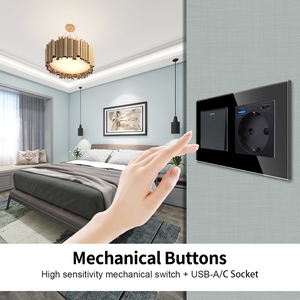 Bán buôn đẩy chuyển 1gang 1Way tường Đức ổ cắm A + C cổng sử dụng nhà EU ánh sáng ổ cắm 250V đẩy chuyển đổi và ổ cắm - Product Image 5