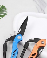 Couteau de poche multifonction EDC avec mousqueton en forme de D, qualité industrielle, pour le camping, la randonnée, le sac à dos, porte-clés, cadeau, fournitures