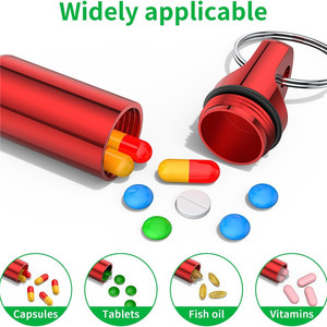 Estuche de Aluminio para Pastillas en Forma de Bala de 5 ml, Impermeable, con Llavero, Mini Estuche EDC, Superventas, con Logotipo Personalizado, para Viajes y Actividades al Aire Libre - Product Image 3