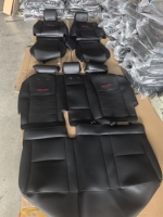 Housses de siège de voiture personnalisables Tuheng 1:1 avec broderie pour Hilux 2008-2022, imperméables, résistantes à l'usure, en cuir, ensemble complet, airbag