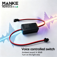 Interrupteur à capteur sonore pour bande LED 12V 5A, contrôle intelligent marche/arrêt pour armoire et placard