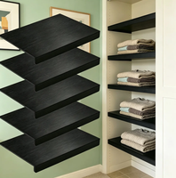 Lot de 5 couvre-étagères en fil métallique noir pour bois, 12x24 pouces, en panneau imperméable de 0,47 pouce d'épaisseur, pour garde-manger