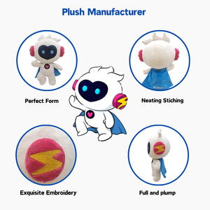 Lindo Peluche de Felpa Blanco Estilo Dibujos Animados, Mascota de Marca, Regalo de Peluche, Muñeco Personalizado, Peluche de Alta Calidad, Fabricación de Muestras de Peluche - Product Image 2