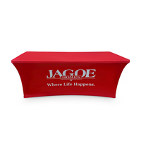 Nappe ajustée en polyester spandex avec logo personnalisé, ronde, noire, blanche, carrée, rectangulaire, pour fête, mariage et banquet