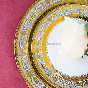 Элегантный индийский Арабский рынок Дубай, изысканный фарфоровый керамический золотой обеденный набор, 86 шт., золотые обеденные наборы для 12 человек - Product Image 3