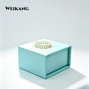 Boîte à fermeture magnétique en carton rigide en forme <span class=keywords><strong>de</strong></span> livre, boîte cadeau bleue pour l'emballage <span class=keywords><strong>de</strong></span> bijoux et <span class=keywords><strong>de</strong></span> bagues - Product Image 3
