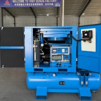 Compresseur d'air à vis VSD 4-en-1 pour découpe laser 16 bars, accouplement flexible, entraînement direct, air propre et sec, protection de la lentille laser