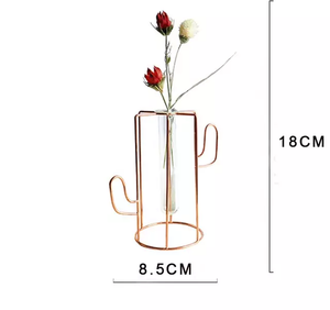 Ornements de décoration de maison de vase en verre en métal de fer forgé de style nordique - Product Image 2
