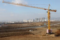 Mini-grue à tour 3T pour la construction, avec cabine, électrique, engrenage interne, jambes intégrées, modèle QTZ31.5-HS3808