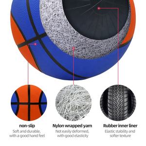 Ballons de <span class=keywords><strong>basket</strong></span>-ball personnalisés en gros pour petites séries, pour usage intérieur et extérieur, haute élasticité et abordables - Product Image 3