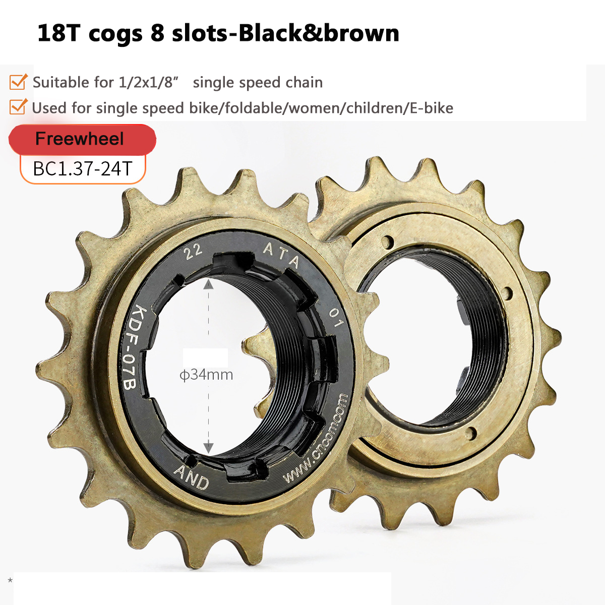 18T cogs 8 slots-Black&brown