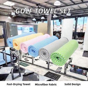 Custom <b>Mini</b> Belt Double Sided Knitted Brush Cleaner Magnetic Golf Towel Clip Bag Sublimation Blank Center Hole Made Microfiber - Product Image 2
