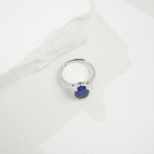 <b>925</b> <b>silver</b> sapphire oval claw set women's classic style <b>ring</b> - Product Image 4