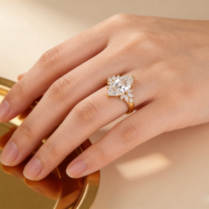 Anillo de Compromiso de Oro Rosa de 14K con Diamante Cultivado en Laboratorio, Calidad VVS-VS, Bonito Anillo de Cóctel para Hombre y Mujer para Fiesta - Product Image 6