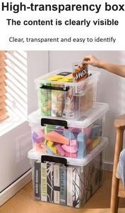 Hộp đựng đồ gia dụng chất lượng cao bằng nhựa có nắp, thùng đựng đồ nhựa trong suốt lớn có khóa cài, có thể xếp chồng JC2021 - Product Image 5