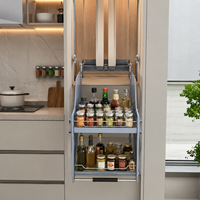 Cesto Elevatório Duplo TKK para Armário de Cozinha - Prateleira de Armazenamento Retrátil para Armário de Cozinha
