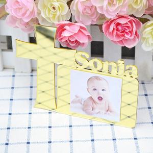 Marco de fotos acrílico personalizable para Celebración de bebé, recuerdo, espejo cortado con láser, primera comunión - Product Image 5