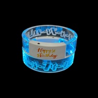 Bracelet LED acrylique haute luminosité 15 couleurs, motif logo personnalisé, non toxique, écologique, léger, accessoires de fête