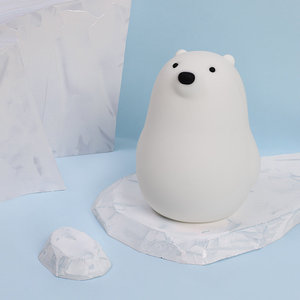 <span class=keywords><strong>Veilleuse</strong></span> LED MUID en silicone motif petit ours blanc, mignonne et mini, avec lumière blanc chaud pour chambre d'enfant et chevet - Product Image 5