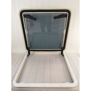 Claraboya de nailon con marco de vidrio templado de 630x630 mm, rectangular, con apertura vertical oscilante para ventana de barco o yate - Product Image 1