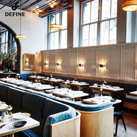 Design moderne personnalisé commercial hôtel restaurant canapé en lin stand café restauration rapide meubles canapé salon sièges banc de stand