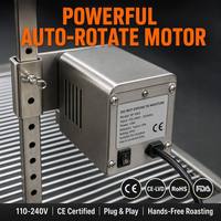 Rôtissoire Automatique Rotative en Acier Inoxydable pour Barbecue au Charbon de Bois 88-116cm, Moteur CE, OEM ODM, 3 Tailles Disponibles, pour Rôtir des Animaux Entiers