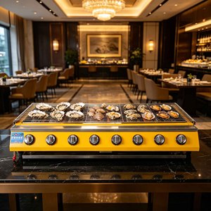 Barbecue Grill avec Contrôle de Température par Zones, Sans Fumée, Chauffage Rapide, Appareil de Cuisson pour Grillades d'Huîtres, Fruits de Mer et Crevettes - Product Image 2