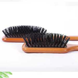 Brosse à cheveux démêlante antistatique en bois avec coussin d'air pour cheveux bouclés et mouillés, pour coiffure et massage capillaire - Product Image 6