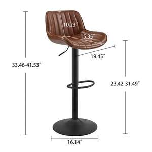 Taburete de Bar con Respaldo de Ratán y Mecanismos para Girar, Silla de Altura de Barra - Product Image 4