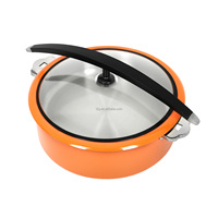 Chauffe-plat professionnel en acier inoxydable à trois niveaux pour hôtels et restaurants, chauffe-plat de buffet, chauffe-plat à gaz ou à induction, capacité 9,6 L