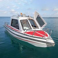 Mini bateau de vitesse pour adultes 17.6Ft/5.38M bateaux de sport à cabine semi-fermée en fibre de verre avec moteur hors-bord