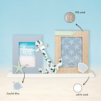 Maison de plage en bois décoration coquille étoile de mer thème océan Collage cadre photo pour la décoration intérieure