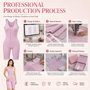 ชุดกระชับสัดส่วนสีชมพูอมเทา แบบเปิดด้านหน้า ติดตะขอ ช่วยเก็บหน้าท้อง ระบายอากาศได้ดี ไซส์พลัส  สำหรับหลังผ่าตัด ระดับการกระชับปานกลาง - Product Image 4