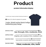 T-shirt Homme Oversize Uni Décontracté en Coton, Polyester et Spandex, Respirant, Style Street Hip Hop, Vente en Gros de Luxe