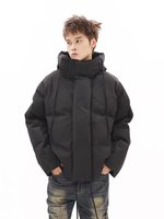 Veste en duvet de canard surdimensionnée personnalisée pour la neige, manteau d'hiver brodé avec logo plume décontracté, veste pour homme