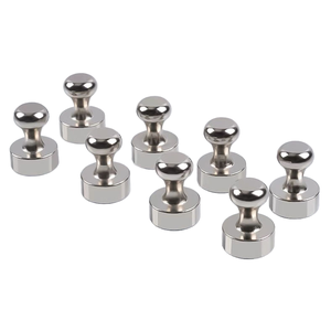 Imanes de neodimio metálicos D12x16, fuertes, para nevera, pizarrón, clavijas magnéticas plateadas, hebilla magnética/clavo para uso en refrigeradores - Product Image 1