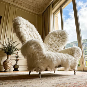 Fauteuil club moelleux à dossier haut en laine, confortable et doux, pour salon, décoration intérieure et <span class=keywords><strong>boutique</strong></span> - Product Image 3