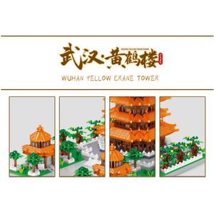 Lezi LZ8275 Chinese Famous Building Architecture 4700 Pcs Yellow <b>Crane</b> <b>Tower</b> Plastic Mini Building Block Bricks Toy Set for Kids - Product Image 4