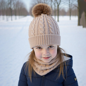 Gorro de Punto para <span class=keywords><strong>Otoño</strong></span> e Invierno, Gorro, Bufanda y Guantes para Niños, Combinación de Tres Piezas - Product Image 3